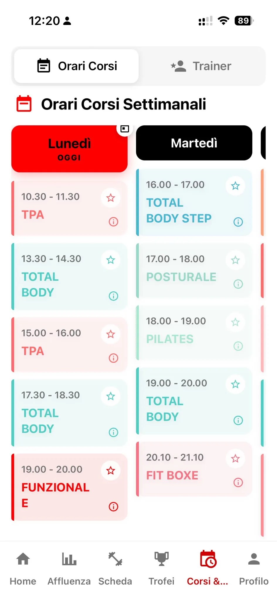 Holdkalender og tider i Praesidiums medlemsapp