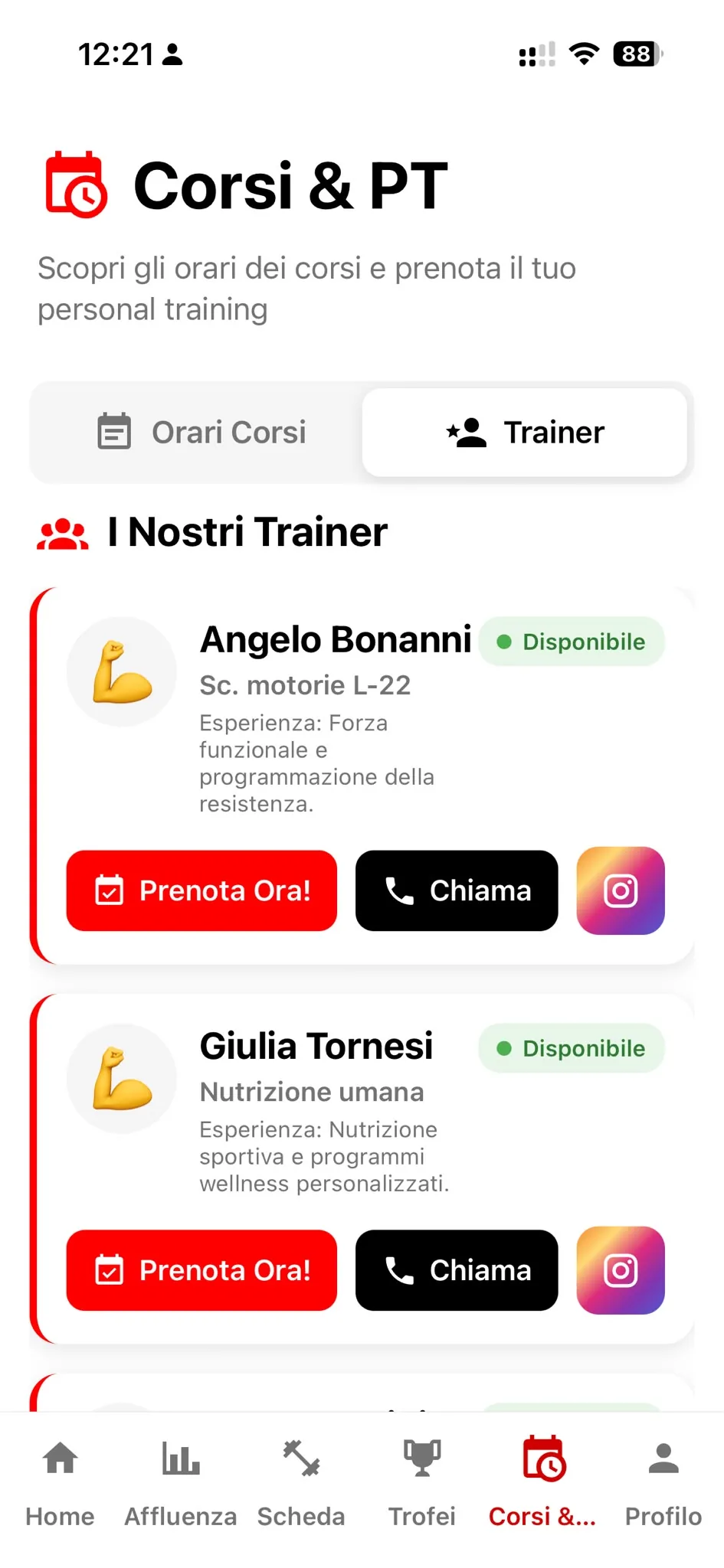 Trænere og bookinger i Praesidiums medlemsapp