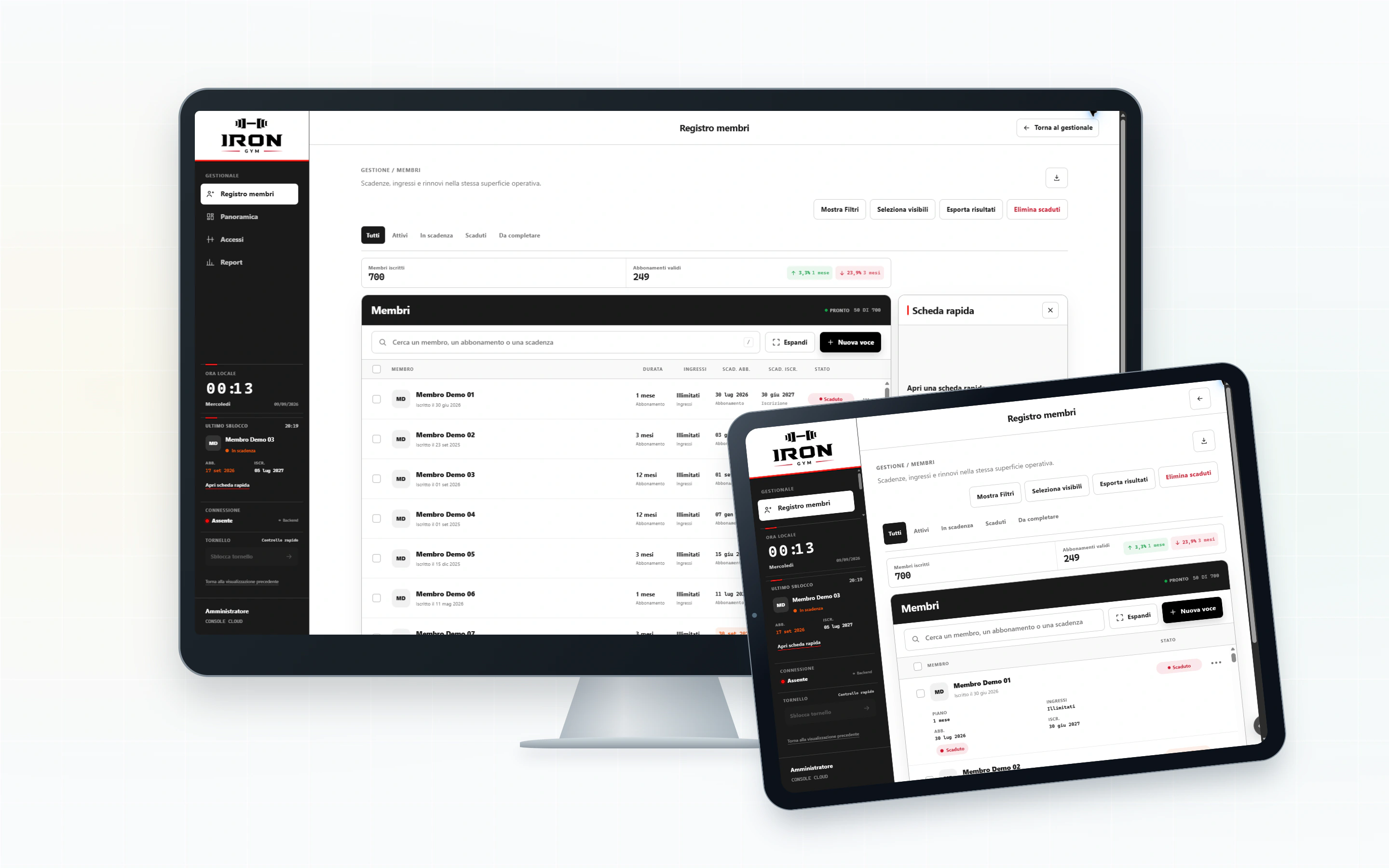 Det nye Register på computer og tablet, optaget i det korrekte layout for hver enhed